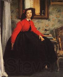 James Tissot Portrait of Mlle.L.L(or Young Girl in Red Jacket) Spain oil painting art